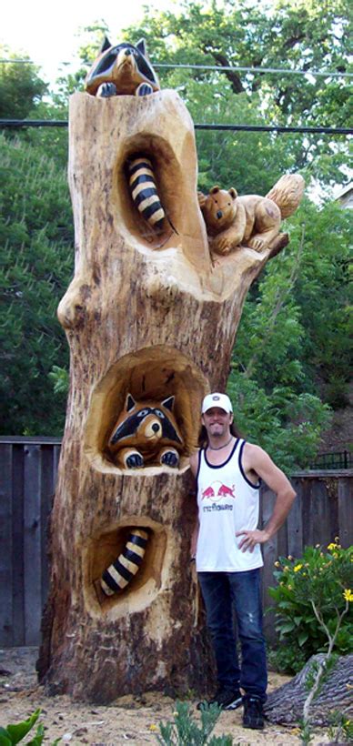 Carving A Tree Stump Into Art Wood Sculpture Tree Carving Tree Art