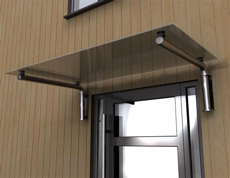 Glass Door Canopy With Tubular Stainless Steel Brackets Type M Door