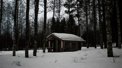Small Cottage In Dark Snowy Forest 4k Wallpaper By Aasikki On Deviantart