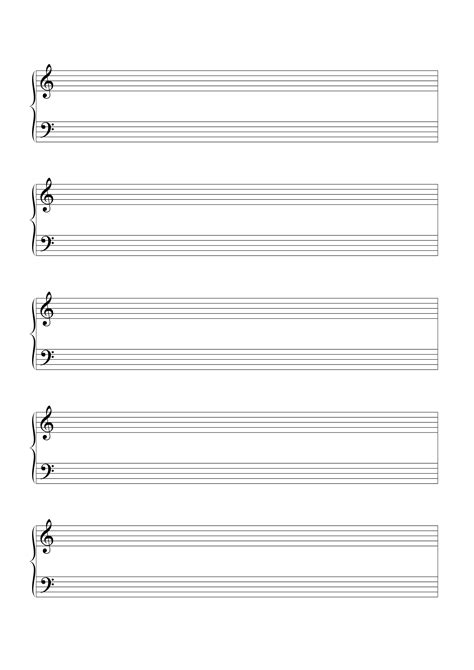 Printable Staff Paper Web Print Blank Sheet Musicprintable Template