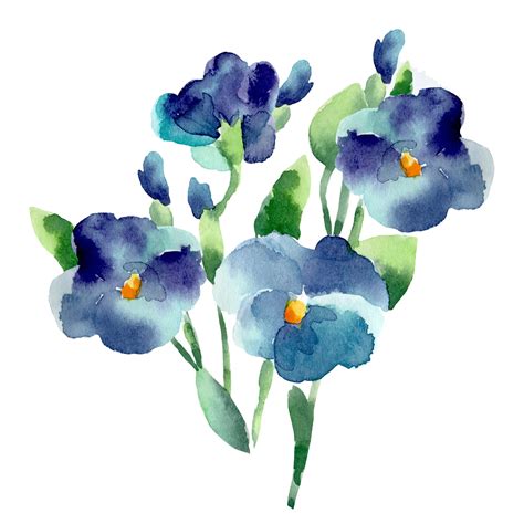 Flower Blue Watercolor Painting Blue Flowers Png Download 10241024