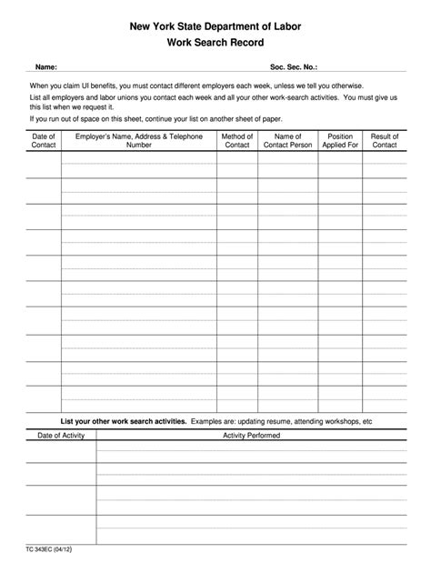 Work Search Record Example Fill Out And Sign Online Dochub