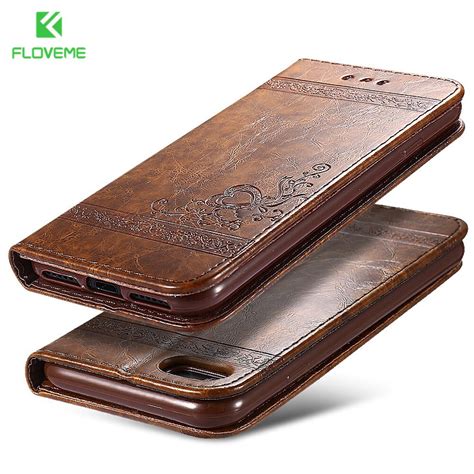 Floveme Phone Cases For Iphone 6 6s Plus Retro Leather Wallet Case For