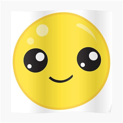 Cute Smiling Face Poster By Craftycatz Redbubble