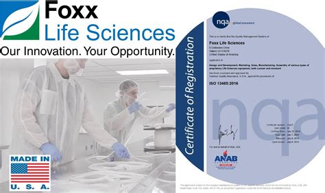 Foxx Life Sciences Iso Certified 2019