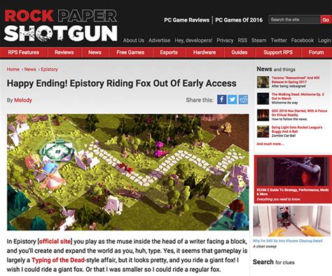 Rock Paper Shotgun Reports Epistorys Release Date Stride Pr Video