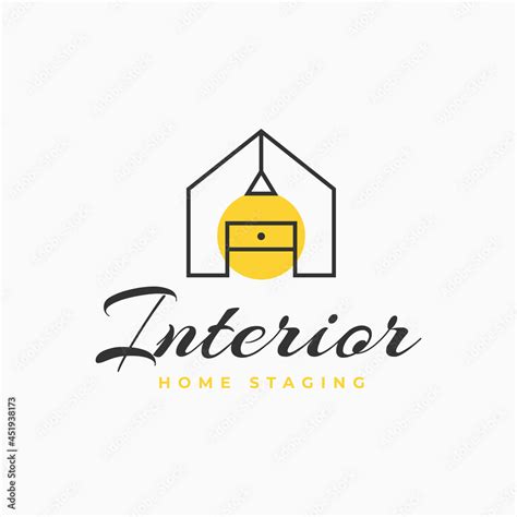 Simple Illustration Of Lamp And Table House Interior For Home Staging