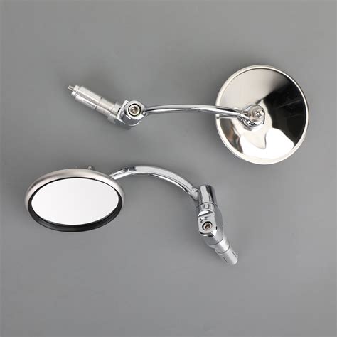 Chrome Round Rearview Mirrors Bar End Mirror Fits Motorcycle Chopper