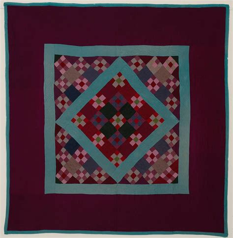 Lancaster County Amish Nine Patch And Diamond In A Square Quilt