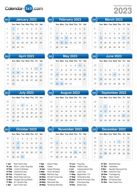 Download 2023 Calendar Template Printable Cards 2023 Calendar