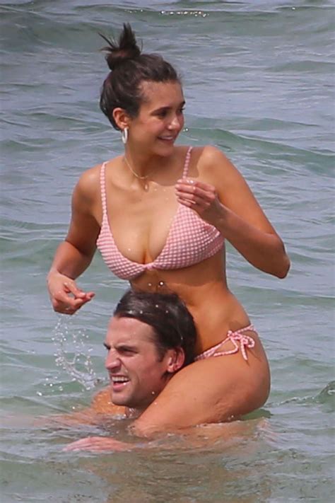 Nina Dobrev Wearing Pink Bikini At A Beach In Maui GotCeleb