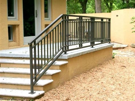 The supreme approach to wrought iron front porch railings. Craftsman Style Exterior Wrought Iron Railing | Outdoor ...