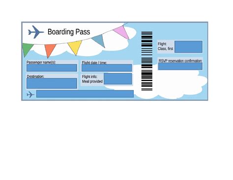 Printable Airplane Ticket Simply Edit The Designs With Your Flight Information And Your Tickets