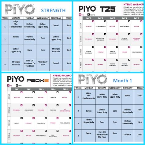 Piyo Workout Schedule Zillafitness Com Chad Pink Piyo Workout