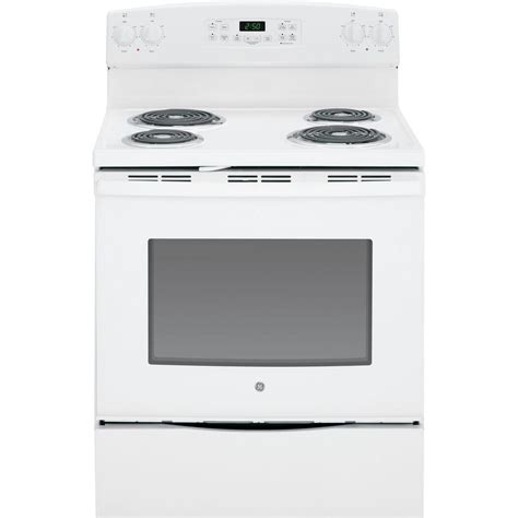 Ge 53 Cu Ft Electric Range With Self Cleaning Oven In White