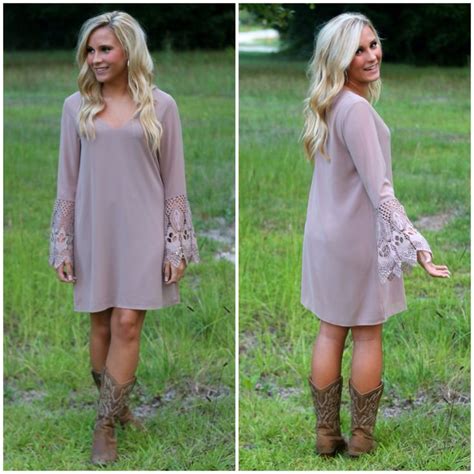 Love This Taupe Dress With Boots Dresses With Cowboy Boots Country