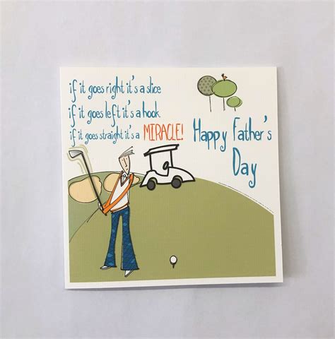 Funny Golf Fathers Day Card Dad Golf Card Happy Fathers Etsy