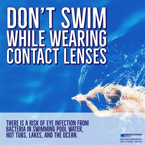 Dont Swim Or Shower While Wearing Contact Lenses Germs Found In The Water Can Stick To Your