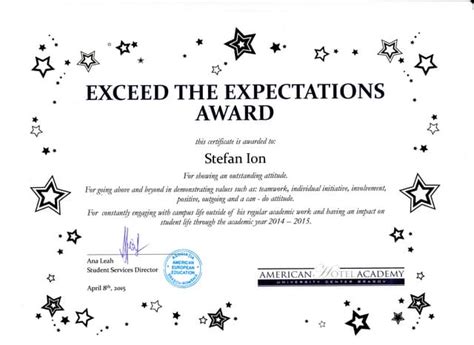 Exceed Expectations Award Ppt