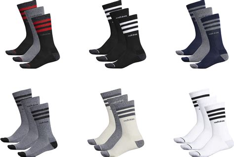 Adidas Mens 3 Stripes Crew Socks 3 Pairs Ebay