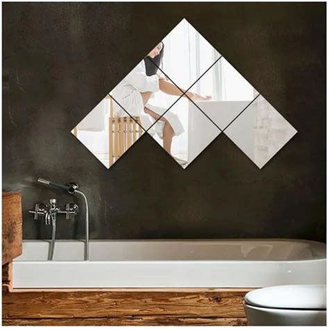 Acrylic Bathroom Three Dimensional Square Wall Stickers Monolithic
