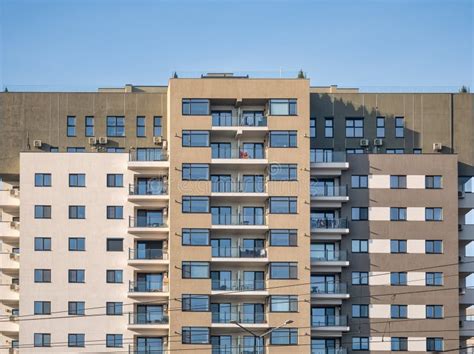 Close Up Detail With A New Built Apartment Building In Bucharest