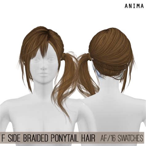 Sims 4 Cc Hair Ponytail Two Braids Drinkvil