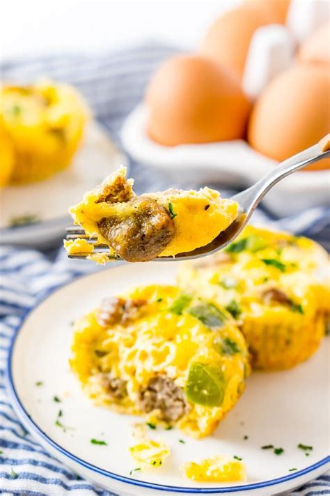 This Crustless Mini Quiche Recipe Made With Eggs Sausage Green