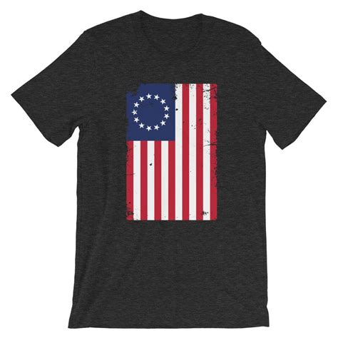 Betsy Ross Flag Distressed T Shirt Fifty Stars Apparel