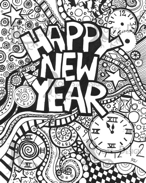 Happy New Year Coloring Pages A Fun Way To Celebrate The New Year