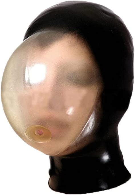 Monnik Latex Mask Rubber Hood Seamless Breath Control Hood For Latex Fetish Cosplay Party