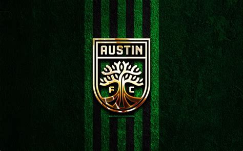 Descargar Logotipo Dorado De Austin Fc 4k Fondo De Piedra Verde Usl
