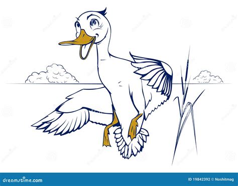 Cartoon Duck Flight Stock Vector Illustration Of Decoration 19842392