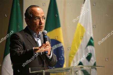 Mexican President Felipe Calderon Delivers Speech Editorial Stock Photo