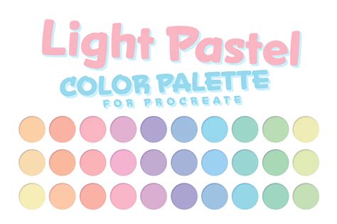 light pastel color palette procreate graphic by emojoez · creative fabrica
