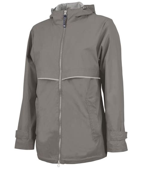 Grey Preppy Monogrammed Rain Jacket