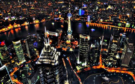Oriental Pearl And Pudong Shanghai Night View Wallpaper