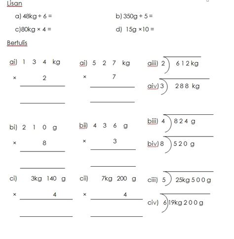 Kertas peperiksaan ini adalah matematik untuk murid darjah 4 mengikut kurikulum standard sekolah rendah (kssr). Latihan - Jisim (4) | MATEMATIK KSSR TAHUN 3