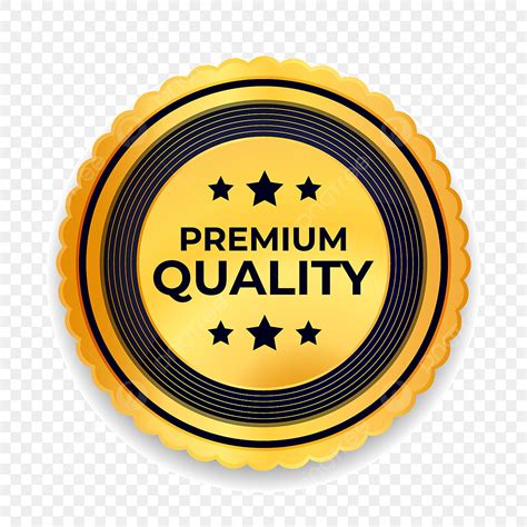 Gold Badge Clipart Vector Gold Color Circular Premium Quality Badge