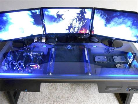 Gaming Computer Inside Desk Setup Desk Computer Desk Setup Gaming Pcs