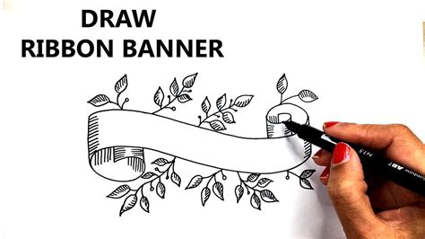how to draw a banner ribbon step by step - Akilah Parry