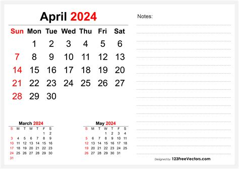 Free April 2024 Desk Calendar