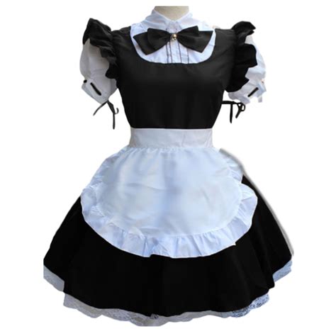 sysea women ladies fashion short sleeve doll collar retro maid dress cute french maid outfit