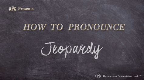 How To Pronounce Jeopardy Real Life Examples Youtube