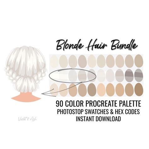Blonde Hair Procreate Bundle Color Chart Procreate Palette Etsy