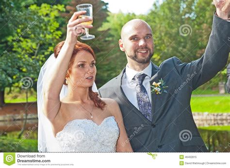Bride And Groom Celebrate Stock Image Image Of Affection 46402815