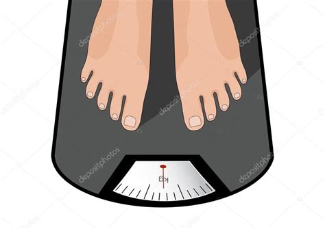 Fat Man Or Woman Standing On Weight Scale With Heavy Weight Vector