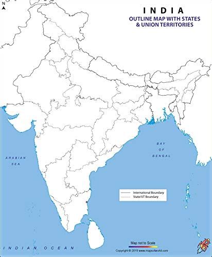 India Political Map In A4 Size Inside Map Of India Outline Printable Images