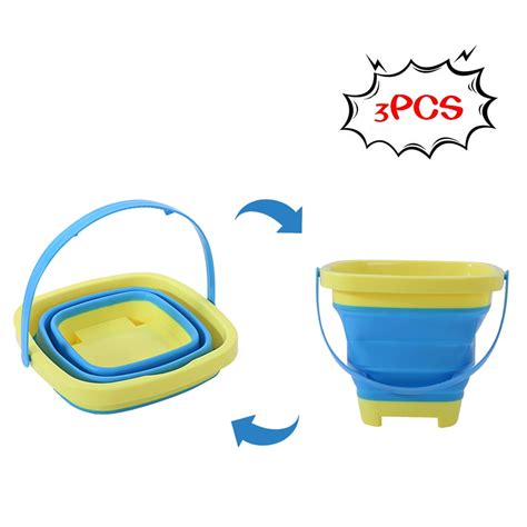 Foldable Bucket Silicone Collapsible Bucket 2 Liters Multi Purpose 3