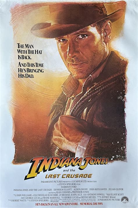 Original Indiana Jones And The Last Crusade Movie Poster Adventure